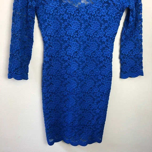 Topshop Petite Size 4 Floral Lace 3/4 Sleeve Dress - Picture 3 of 8
